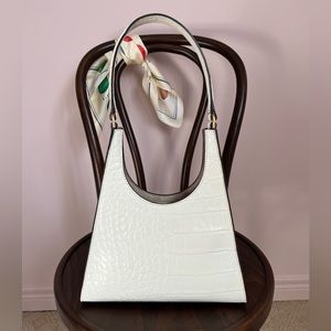 Staud Rey Shoulder Bag | White Croc | NWOT